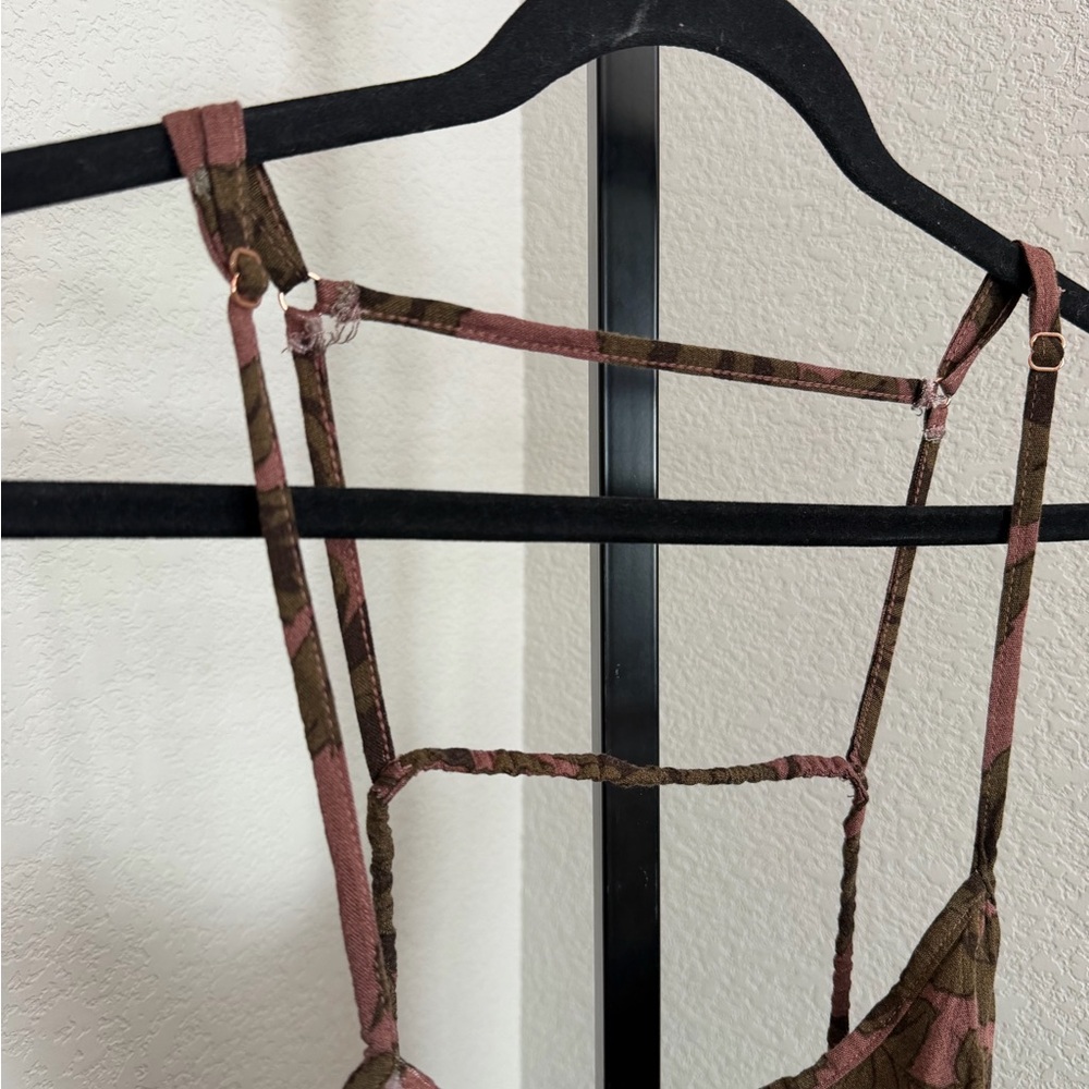 Intimately Free People Pink Mini Dress with Olive Floral Print - Picture 5 of 5